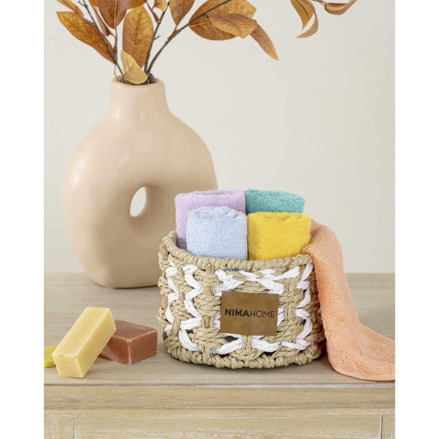 Καλαθάκι  με 5 τεμάχια Λαβέτες - Bamboo Calm