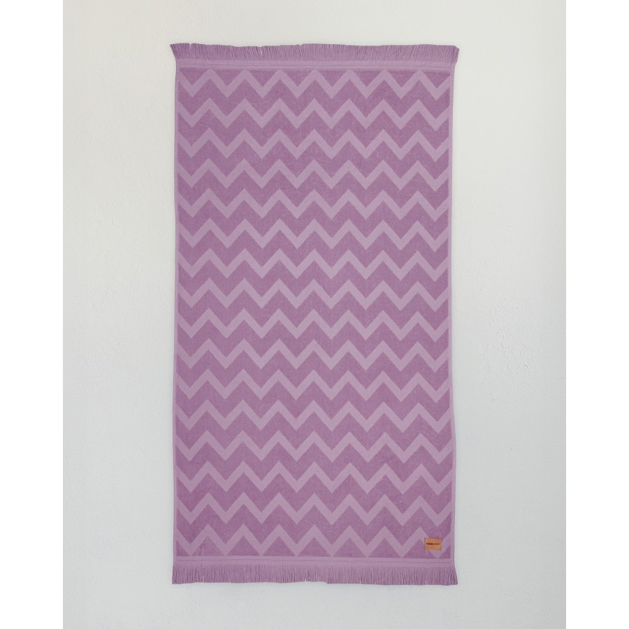 Πετσέτα Θαλάσσης 90x160 - Vida Purple Jacquard