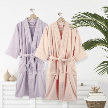 Μπουρνούζι Κιμονό με 3/4 Μανίκι Nido - Small - Dusty Lilac