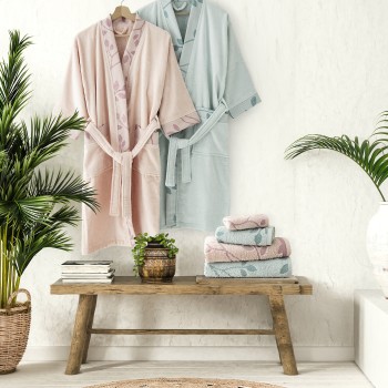 Μπουρνούζι Κιμονό με 3/4 Μανίκι Abrazo - Extra Large - Aqua Mint