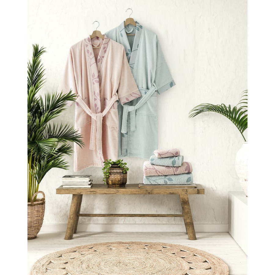 Μπουρνούζι Κιμονό με 3/4 Μανίκι Abrazo - Extra Large - Aqua Mint