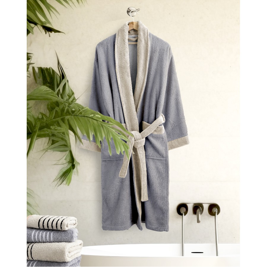 Μπουρνούζι Ease - Large - Gray / Sand Beige