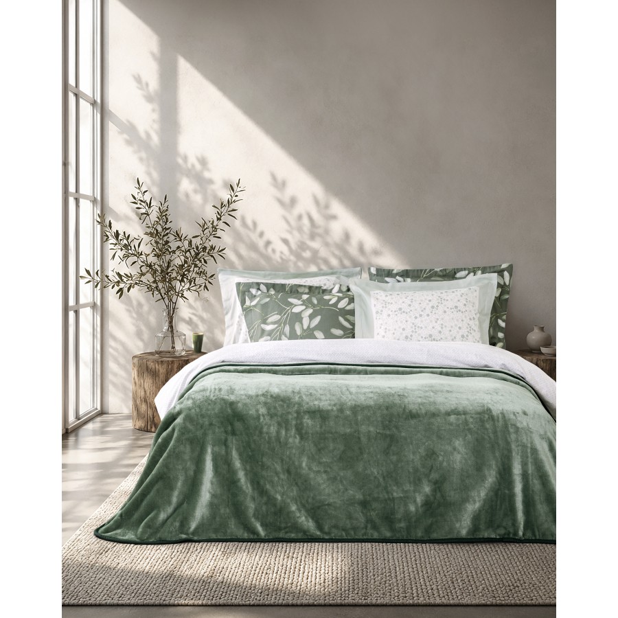 Κουβέρτα Βελουτέ Υπέρδιπλη 220x240 Coperta - Forest Green