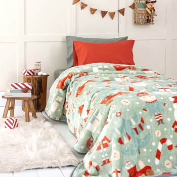 Κουβέρτα Βελουτέ Ημίδιπλη 180x220 - Santa Snug