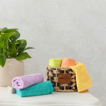 Καλαθάκι  με 5 τεμάχια Λαβέτες - Bamboo Care