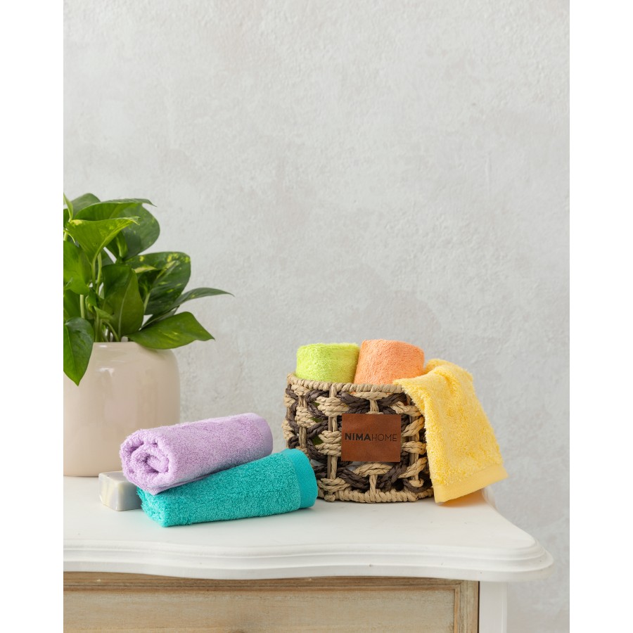 Καλαθάκι  με 5 τεμάχια Λαβέτες - Bamboo Care