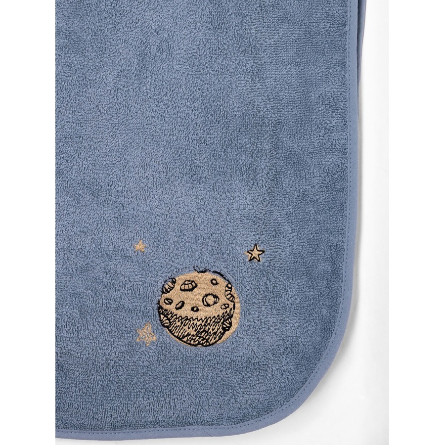 Fluffy Κεντητό Πόντσο Blue one size