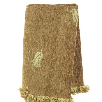 Ριχτάρι Σενίλ Ζακάρ Tulip Beige Μονοθέσιο