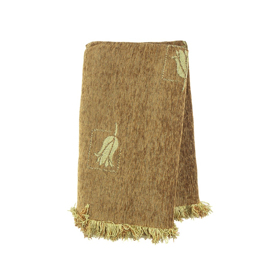 Ριχτάρι Σενίλ Ζακάρ Tulip Beige Μονοθέσιο