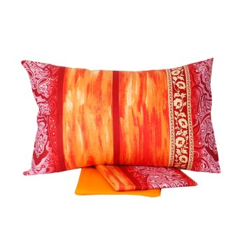 Σετ Σεντόνια Cotton Feelings εμπριμέ 4136 Orange Υπέρδιπλο (220x260)