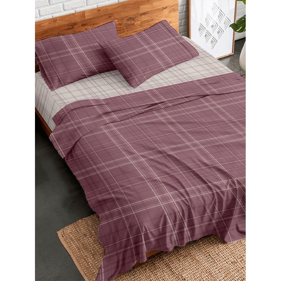 Σετ Σεντόνια Flannel 2066 Bordeaux Μονό (160x260)