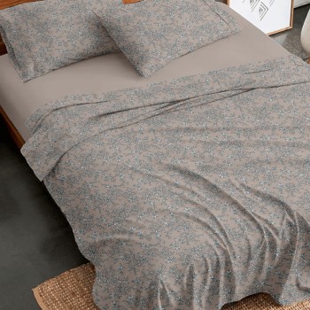 Σετ Σεντόνια Flannel 928 Beige Υπέρδιπλο με λάστιχο (170x205+30)