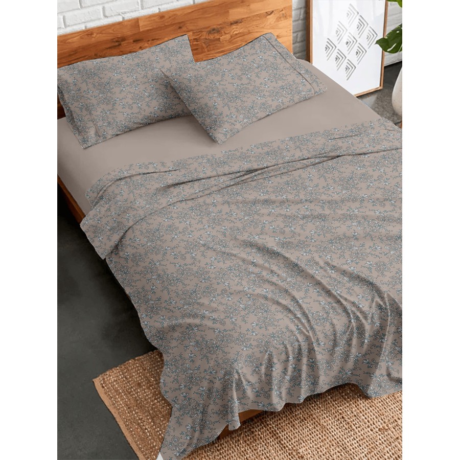 Σετ Σεντόνια Flannel 928 Beige Υπέρδιπλο με λάστιχο (170x205+30)