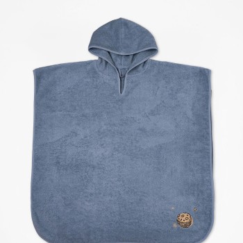 Fluffy Κεντητό Πόντσο Blue one size