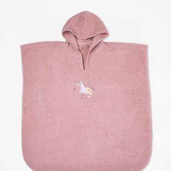 Fluffy Κεντητό Πόντσο Powder one size