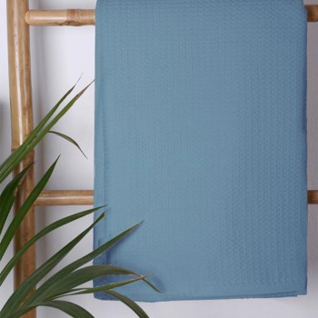 Κουβέρτα πικέ cotton Blue King Size (240x260)