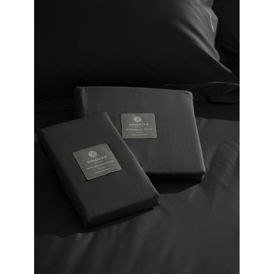 Μαξιλαροθήκες Βαμβακοσατέν Omnia Oxford Black 50x70