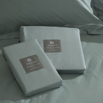 Μαξιλαροθήκες Βαμβακοσατέν Omnia Oxford Aqua 50x70