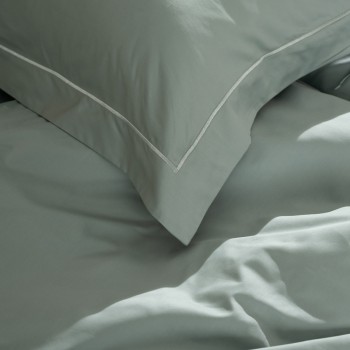 Μαξιλαροθήκες Βαμβακοσατέν Omnia Oxford Aqua 50x70