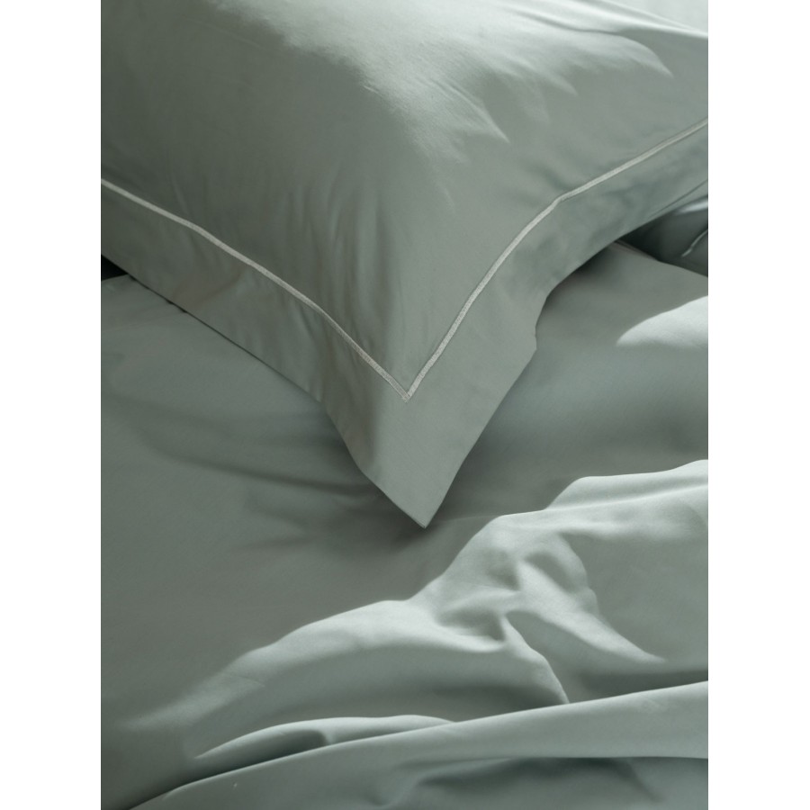 Μαξιλαροθήκες Βαμβακοσατέν Omnia Oxford Aqua 50x70