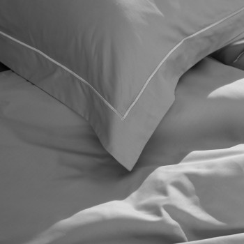 Μαξιλαροθήκες Βαμβακοσατέν Omnia Oxford Grey 50x70