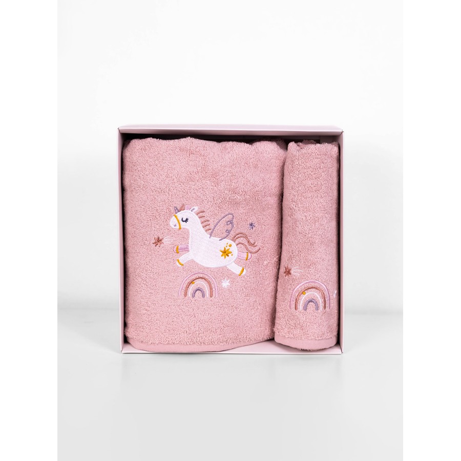 Fluffy Κεντητή Πετσέτα Powder 2 τμχ.