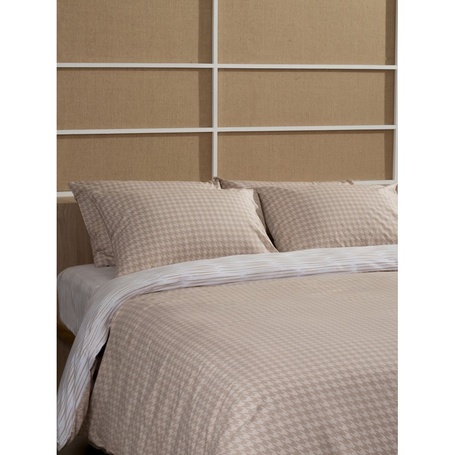 Σετ Σεντόνια Cotton Feelings 2064 Beige Μονό με λάστιχο(105x205+30)