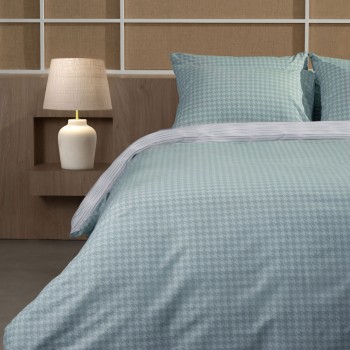 Σετ Σεντόνια Cotton Feelings 2064 Aqua Μονό με λάστιχο(105x205+30)