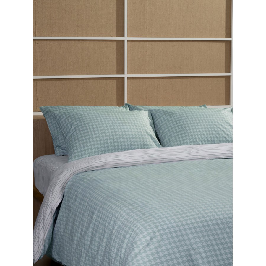 Σετ Σεντόνια Cotton Feelings 2064 Aqua Μονό με λάστιχο(105x205+30)