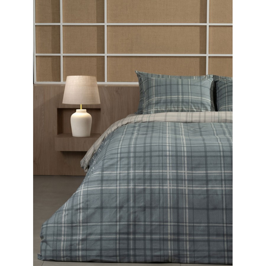 Σετ Σεντόνια Cotton Feelings 2066 Aqua Υπέρδιπλο (235x270)