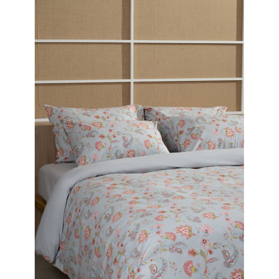 Σετ Σεντόνια Cotton Feelings 2068 Grey Υπέρδιπλο με λάστιχο (170x205+30)