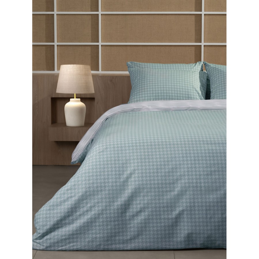 Σετ Σεντόνια Cotton Feelings 2064 Aqua Υπέρδιπλο με λάστιχο (170x205+30)