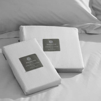 Σετ Σεντόνια Βαμβακοσατέν Omnia μονόχρωμα White Υπερδιπλο (255x280)