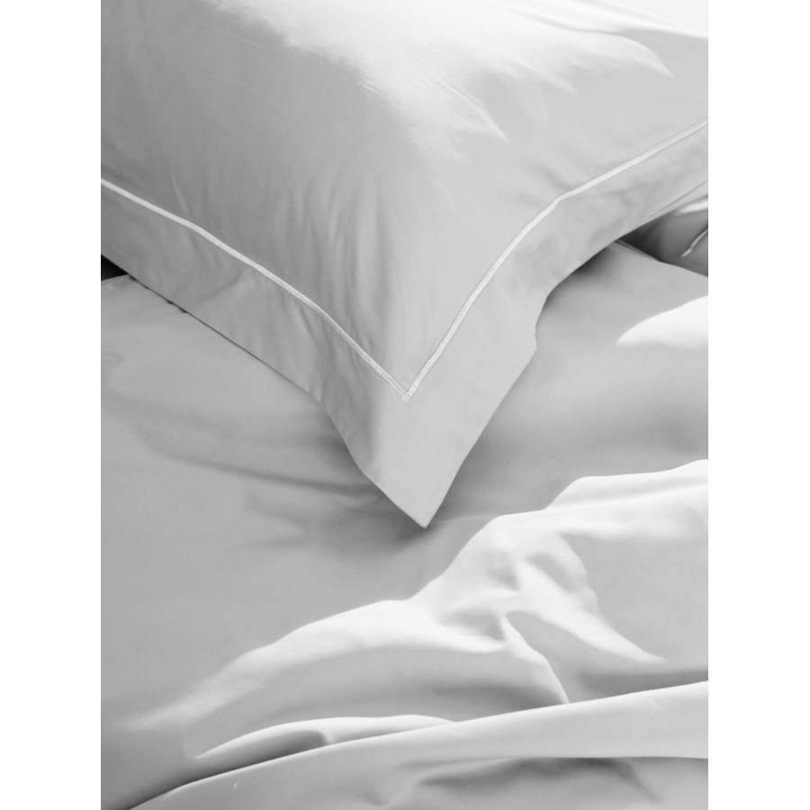 Σετ Σεντόνια Βαμβακοσατέν Omnia μονόχρωμα White Υπερδιπλο (255x280)
