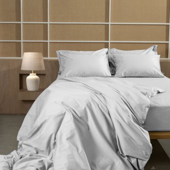 Σετ Σεντόνια Βαμβακοσατέν Omnia μονόχρωμα White Υπερδιπλο (255x280)