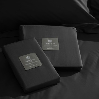 Σετ Σεντόνια Βαμβακοσατέν Omnia μονόχρωμα Black Υπερδιπλο (255x280)