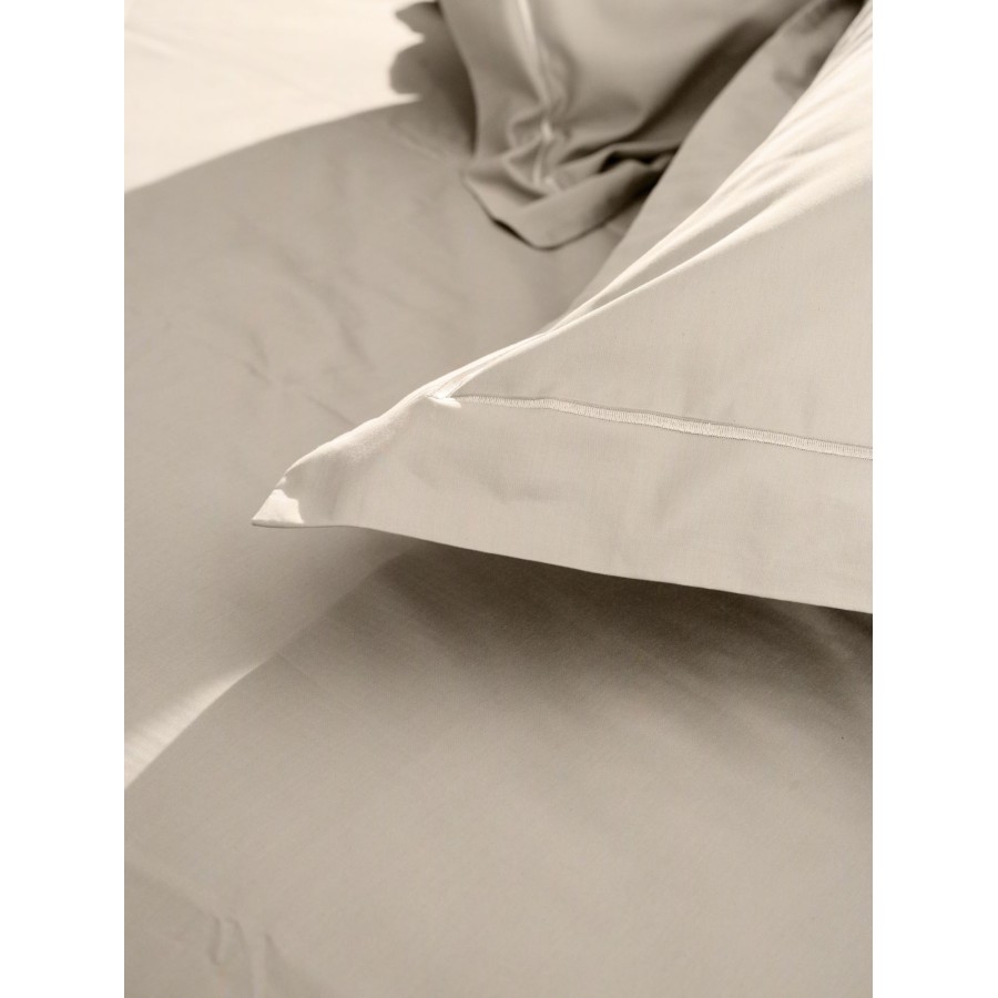 Κατωσέντονο Βαμβακοσατέν Omnia με λάστιχο Beige Υπέρδιπλο (180x200+40)