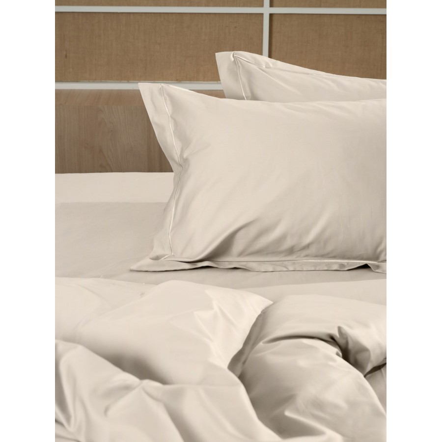 Σεντόνι Βαμβακοσατέν Omnia φλατ Beige Υπέρδιπλο (250×280)