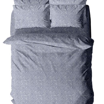 Σετ Σεντόνια Menta Εμπριμέ 440 Grey Μονό με λάστιχο (100x200+30)