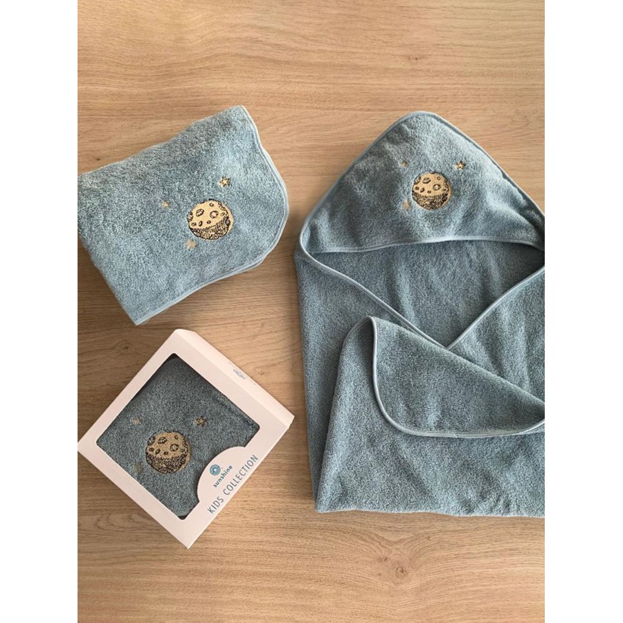 Fluffy Κεντητή Κάπα Blue 75x75