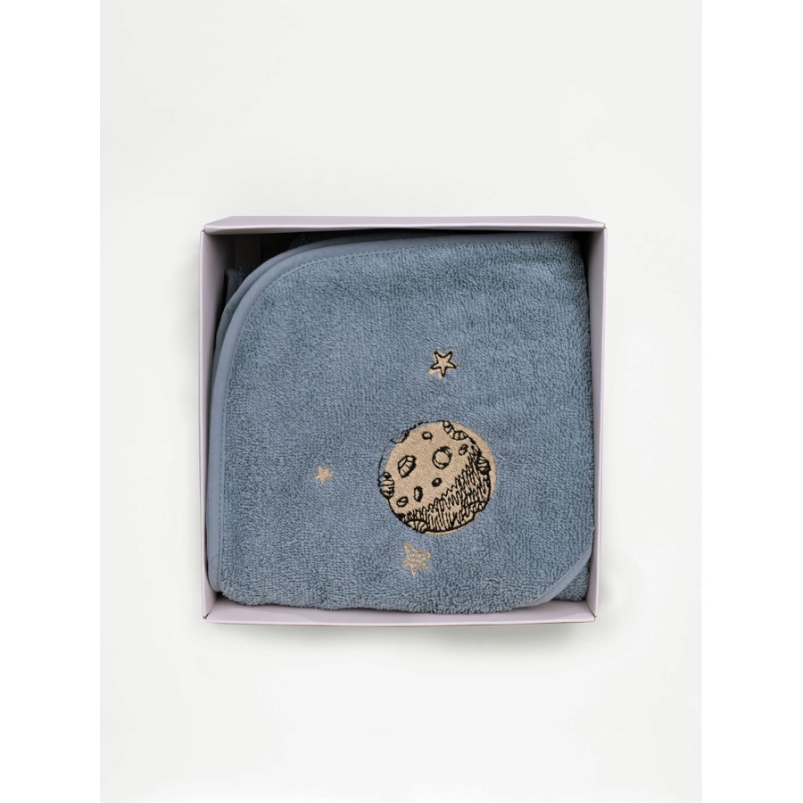 Fluffy Κεντητή Κάπα Blue 75x75