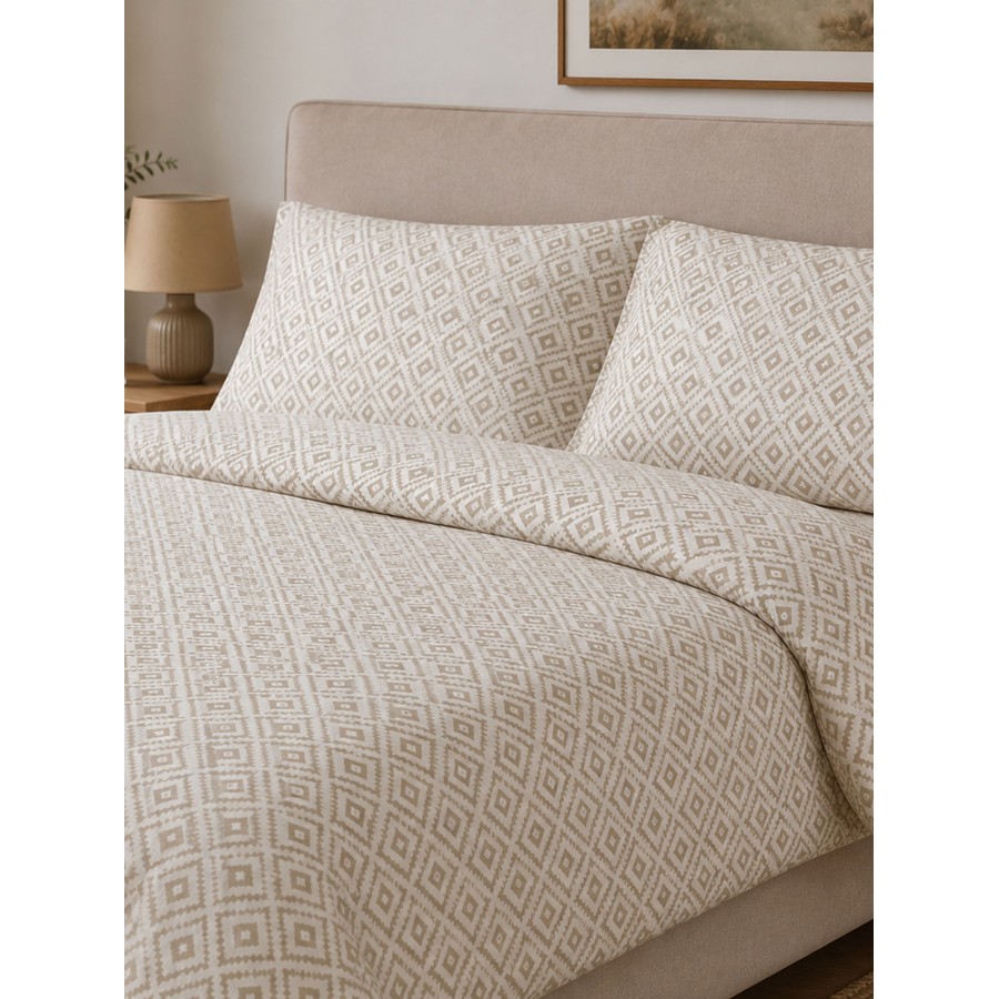 Μαξιλαροθήκη Menta Εμπριμέ 640 Beige 50x70
