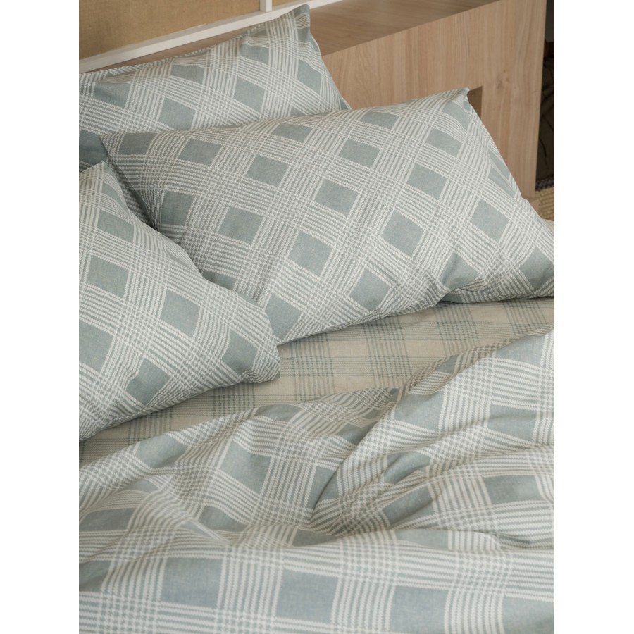Σετ Σεντόνια Cotton Feelings 2072 Aqua Μονό με λάστιχο(105x205+30)