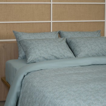 Σετ Σεντόνια Cotton Feelings 928 Aqua Διπλό με λάστιχο (150x205+30)