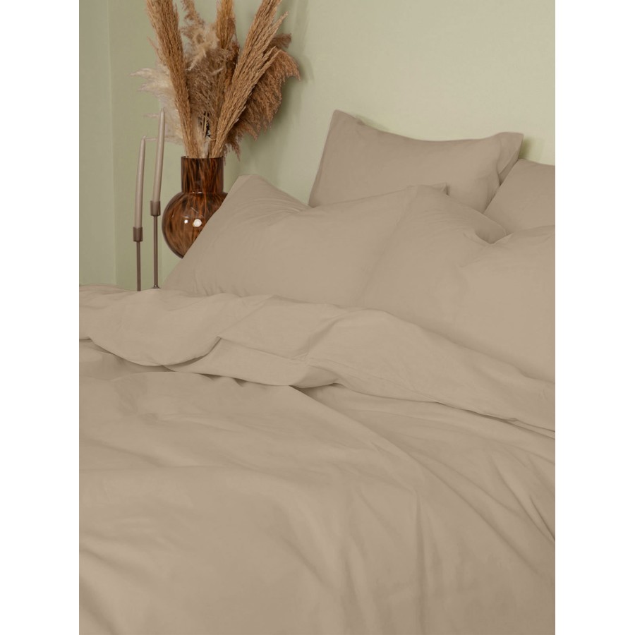 Σετ Σεντόνια Cotton Feelings 119 Mocha Διπλό με λάστιχο (150x205+30)