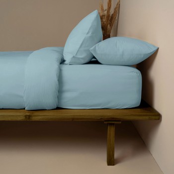 Σετ Σεντόνια Cotton Feelings 120 Sky Blue Υπέρδιπλο με λάστιχο (170x205+30)