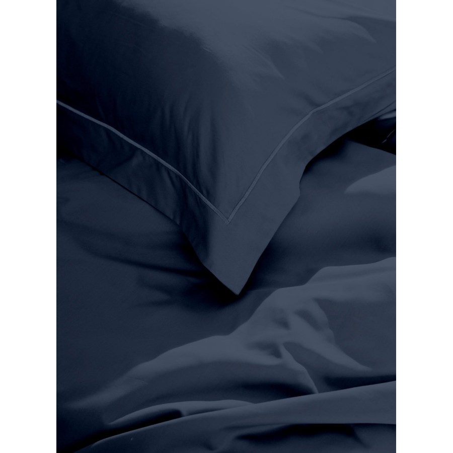 Σετ Σεντόνια Βαμβακοσατέν Omnia μονόχρωμα Blue King Size (280x300)
