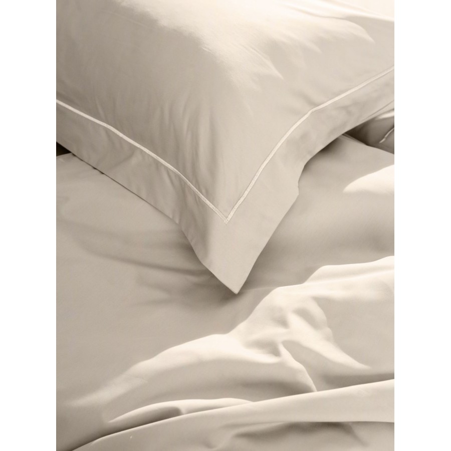 Σετ Σεντόνια Βαμβακοσατέν Omnia μονόχρωμα Beige King Size (280x300)