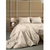 Σετ Σεντόνια Βαμβακοσατέν Omnia μονόχρωμα Beige Υπέρδιπλο με λάστιχο (170x200+30)