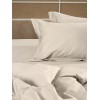 Σετ Σεντόνια Βαμβακοσατέν Omnia μονόχρωμα Beige Υπέρδιπλο με λάστιχο (170x200+30)